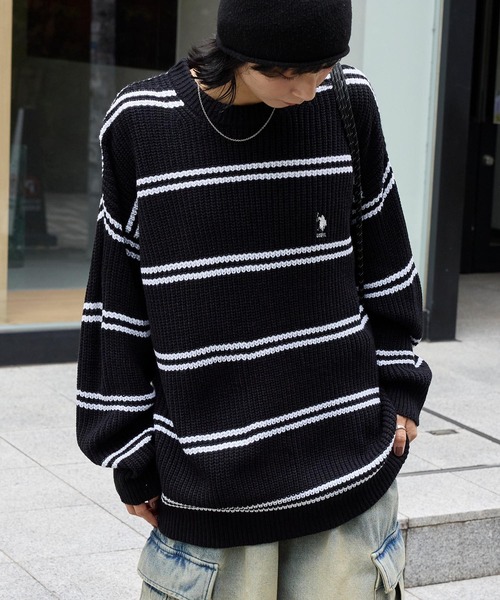 専用　　　　美品⭐︎PICONEピッコーネ☆キャラクター刺繍のラメ入り黒ニット セール】U.S. POLO ASSN. /ユーエスポロアッスン 別注 ワンポイント