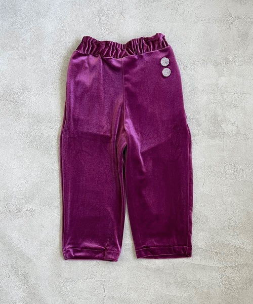 HOGAN RANCH WEAR(ホーガンランチウエア)の「ベロアロングパンツ(90~130cm)(その他パンツ・キッズ・グリーン/パープル/チャコール・90/100/110/120/130)」の1枚目の写真