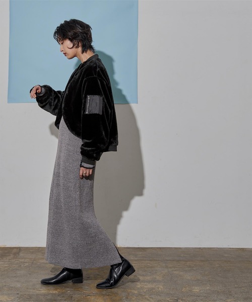 miette（ミエット）の「ファーショートブルゾン（ブルゾン・レディース・キャメル/ブラック・FREE）」の3枚目の写真