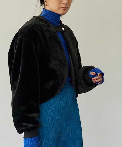 miette（ミエット）の「ファーショートブルゾン（ブルゾン・レディース・キャメル/ブラック・FREE）」の14枚目の写真