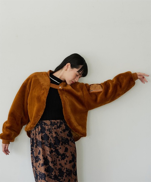 miette（ミエット）の「ファーショートブルゾン（ブルゾン・レディース・キャメル/ブラック・FREE）」の12枚目の写真