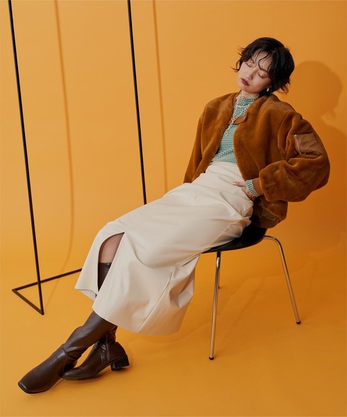 miette（ミエット）の「ファーショートブルゾン（ブルゾン・レディース・キャメル/ブラック・FREE）」の10枚目の写真