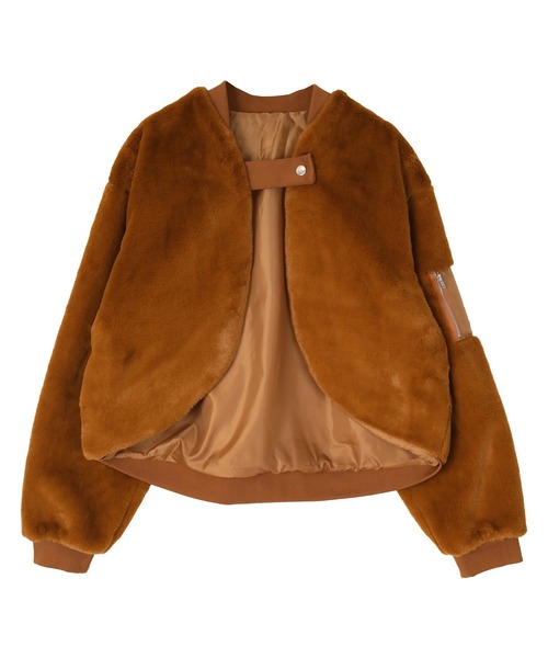 miette（ミエット）の「ファーショートブルゾン（ブルゾン・レディース・キャメル/ブラック・FREE）」の11枚目の写真