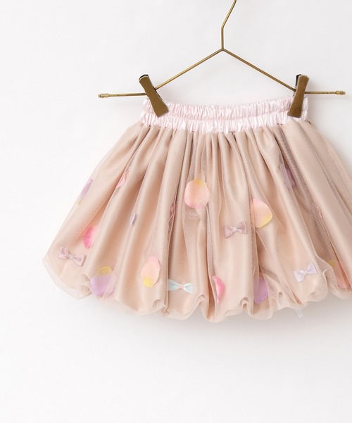 panpantutu（パンパンチュチュ）の「お花とリボンのバルーンスカート(M/90-110)（スカート・キッズ・クリーム/ラベンダー・MEDIUM）」の4枚目の写真