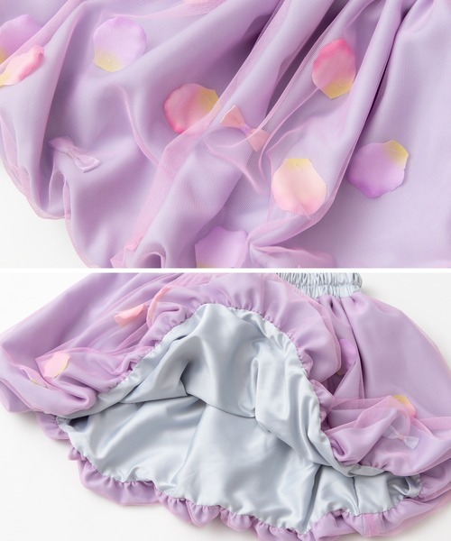panpantutu（パンパンチュチュ）の「お花とリボンのバルーンスカート(M/90-110)（スカート・キッズ・クリーム/ラベンダー・MEDIUM）」の7枚目の写真