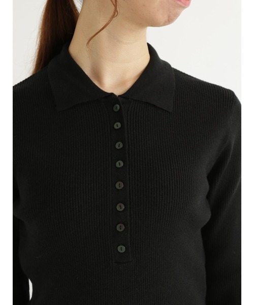 Te chichi（テチチ）の「ポロ衿リブニット（ニット/セーター・レディース・ブラック/ブルー/モカ・ﾌﾘ-）」の12枚目の写真