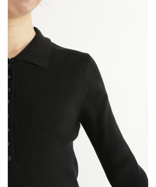 Te chichi（テチチ）の「ポロ衿リブニット（ニット/セーター・レディース・ブラック/ブルー/モカ・ﾌﾘ-）」の13枚目の写真