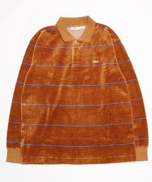OBEY/オベイ　ベロアボーダーロングポロ