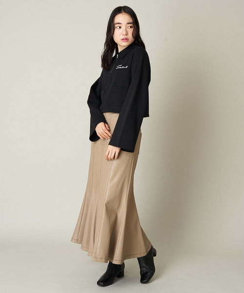 A de a.v.v（アードアー・ヴェ・ヴェ）の「［SET UP対応］フェイクレザーマーメイドスカート（スカート・レディース・ブラック/ベージュ・36/38）」の11枚目の写真