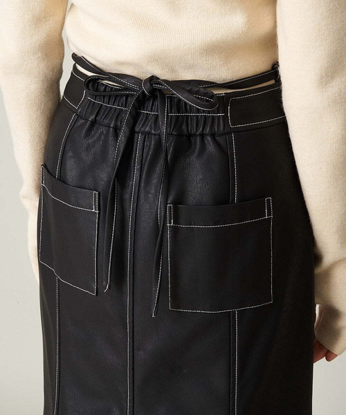 A de a.v.v（アードアー・ヴェ・ヴェ）の「［SET UP対応］フェイクレザーマーメイドスカート（スカート・レディース・ブラック/ベージュ・36/38）」の22枚目の写真