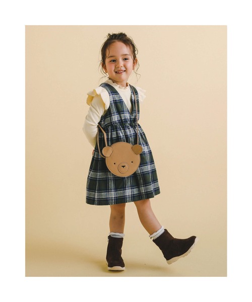 Noeil aime BeBe(ノイユエイムベベ)の「NoeilaimeBeBe/ネルチェック柄Vカットジャンパースカート(90~130cm)(ジャンパースカート・キッズ・ブラウン系その他/グリーン系その他・100/120/110/130/90)」の18枚目の写真