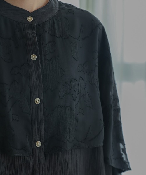 BORDERS at BALCONY　ラッフルスリーブＴシャツ　ブラック　36 BORDERS at BALCONY ラッフルスリーブTシャツ ブラック 36