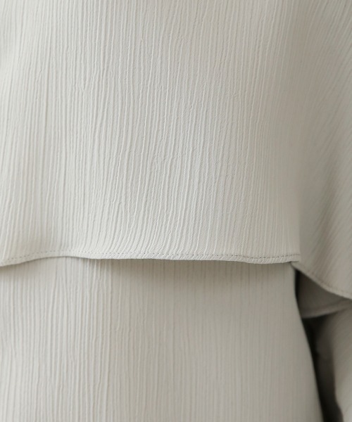 Bab（バブ）の「【新色追加】ラッフルスリーブブラウス（シャツ/ブラウス・レディース・ブラック/ピンク/ライトグレー/アイボリー/A/カーキ/ブラック系その他・M）」の12枚目の写真