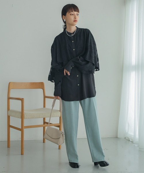 セール】【新色追加】ラッフルスリーブブラウス（シャツ