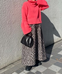 【Limited item】LEOPARD JACQUARD FLARE SKIRT