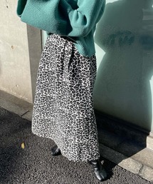 【Limited item】LEOPARD JACQUARD FLARE SKIRT