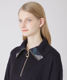 ブルーレーベルクレストブリッジ BLUE LABEL CRESTBRIDGE ミドルゲージハーフジップニット セーター 長袖 38 白 55N25-238-01 レディース 70190401_b_05_215.jpg
