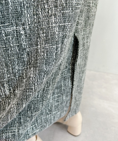 un dix cors(アンディコール)の「旬顔になれる ツイードジャンスカ(ワンピース・レディース・ブラック/グレイッシュベージュ・FREE)」の16枚目の写真