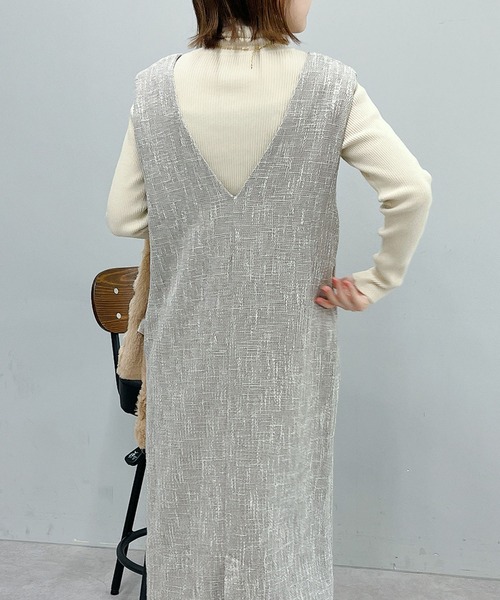 un dix cors(アンディコール)の「旬顔になれる ツイードジャンスカ(ワンピース・レディース・ブラック/グレイッシュベージュ・FREE)」の22枚目の写真