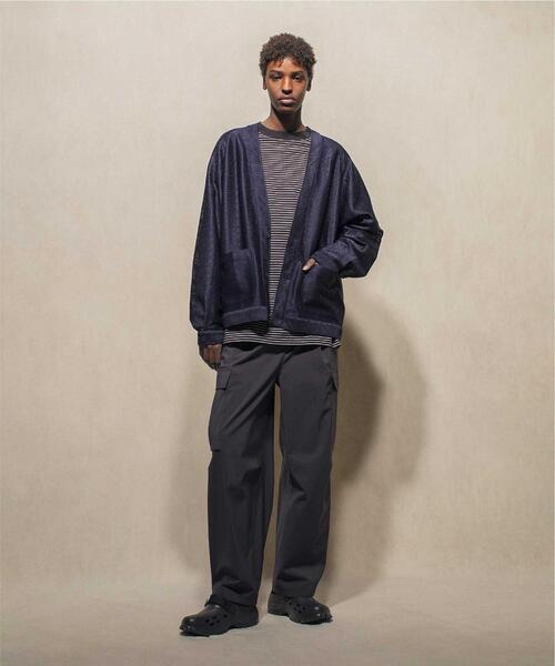 MONKEY TIME（モンキータイム）の「＜monkey time＞ RASCHEL LACE V CARDIGAN/カーディガン（カーディガン/ボレロ・メンズ・ネイビー/ブラック・M/L/S）」の4枚目の写真