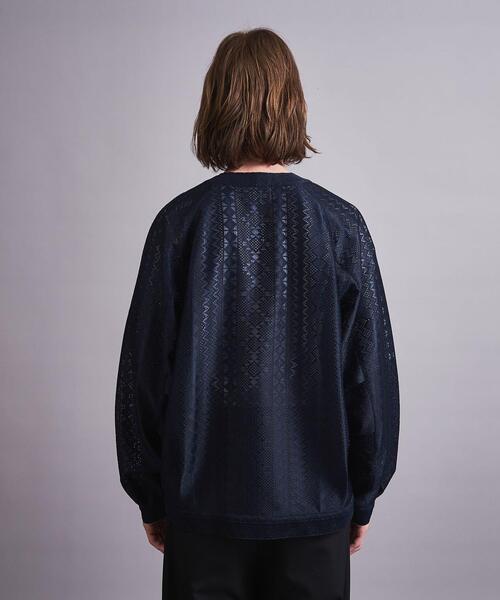 MONKEY TIME（モンキータイム）の「＜monkey time＞ RASCHEL LACE V CARDIGAN/カーディガン（カーディガン/ボレロ・メンズ・ネイビー/ブラック・M/L/S）」の8枚目の写真