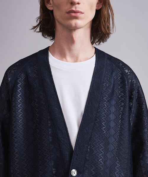 MONKEY TIME（モンキータイム）の「＜monkey time＞ RASCHEL LACE V CARDIGAN/カーディガン（カーディガン/ボレロ・メンズ・ネイビー/ブラック・M/L/S）」の9枚目の写真