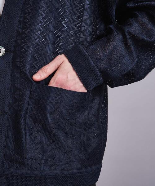 MONKEY TIME（モンキータイム）の「＜monkey time＞ RASCHEL LACE V CARDIGAN/カーディガン（カーディガン/ボレロ・メンズ・ネイビー/ブラック・M/L/S）」の11枚目の写真