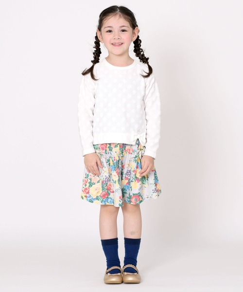 trois lapins kp（トロワラパンケーピー）の「デシン フラワープリントキュロット(110～130)（その他パンツ・キッズ・クリーム・110cm/120cm/130cm）」の8枚目の写真