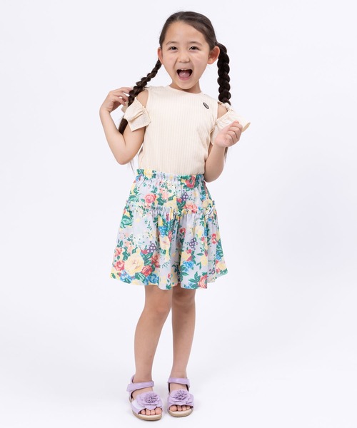 trois lapins kp（トロワラパンケーピー）の「デシン フラワープリントキュロット(110～130)（その他パンツ・キッズ・クリーム・110cm/120cm/130cm）」の5枚目の写真