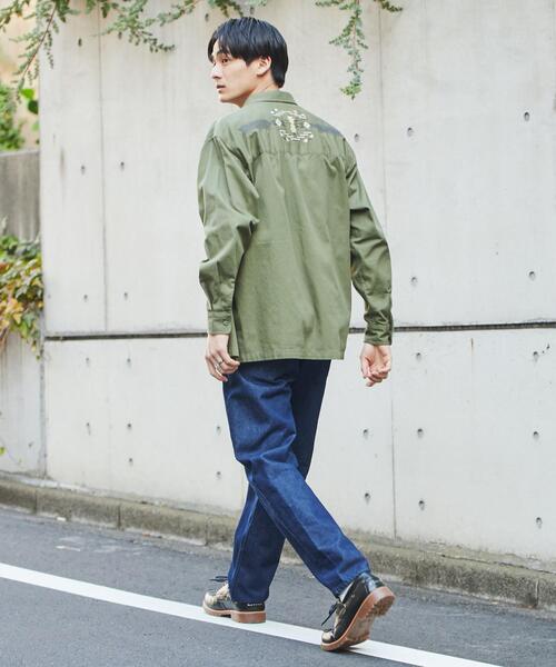 coen（コーエン）の「トライバル柄刺繍シャツ（シャツ/ブラウス・メンズ・オリーブ/ネイビー・XL/S/L/M）」の6枚目の写真