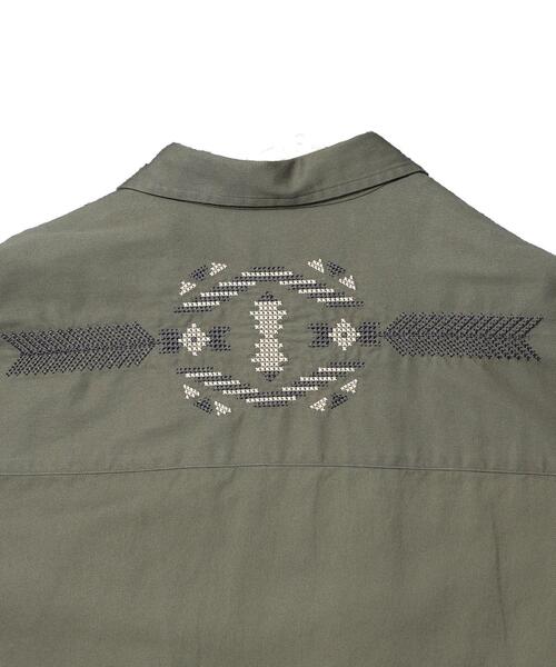 coen（コーエン）の「トライバル柄刺繍シャツ（シャツ/ブラウス・メンズ・オリーブ/ネイビー・XL/S/L/M）」の22枚目の写真