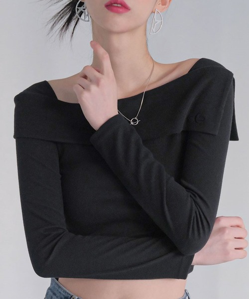 ALAND(エーランド)の「AVANDRESS/ショルダー長袖TEE 2180084(Tシャツ/カットソー・レディース・ライトブルー/ブラック・FREE)」の8枚目の写真