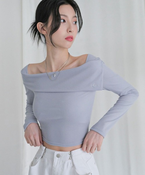 ALAND(エーランド)の「AVANDRESS/ショルダー長袖TEE 2180084(Tシャツ/カットソー・レディース・ライトブルー/ブラック・FREE)」の11枚目の写真