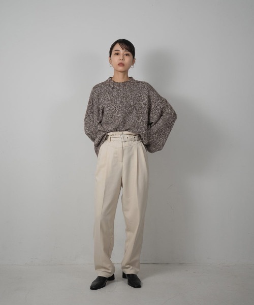 Amiur（エミレ）の「mix crew neck knit（ニット/セーター・レディース・ブラウン/グレー/ピンク・FREE）」の6枚目の写真