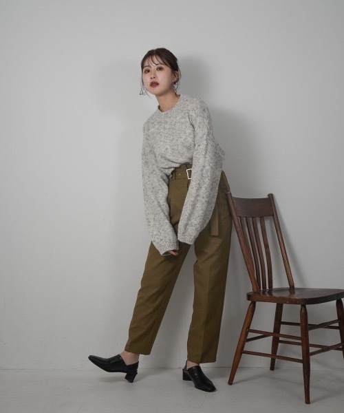 Amiur（エミレ）の「mix crew neck knit（ニット/セーター・レディース・ブラウン/グレー/ピンク・FREE）」の10枚目の写真