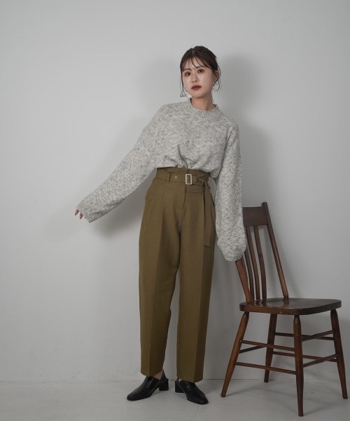 Amiur（エミレ）の「mix crew neck knit（ニット/セーター・レディース・ブラウン/グレー/ピンク・FREE）」の8枚目の写真