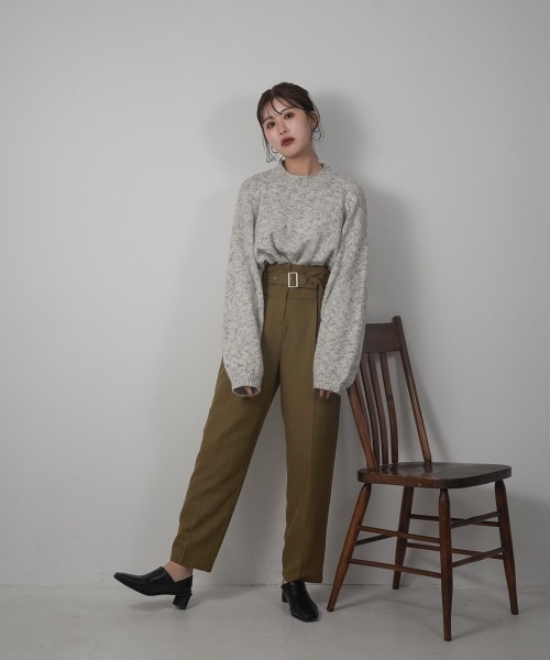 Amiur（エミレ）の「mix crew neck knit（ニット/セーター・レディース・ブラウン/グレー/ピンク・FREE）」の9枚目の写真