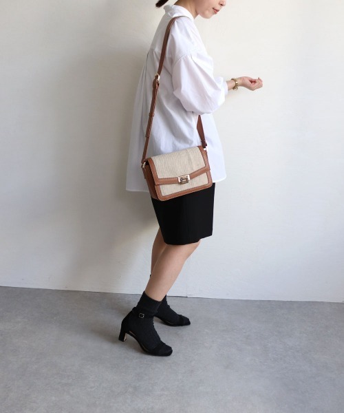 MIAN （ミアン）の「麻×合皮ミニショルダー（ショルダーバッグ・レディース・ブラック/グリーン/ブラウン・FREE）」の8枚目の写真