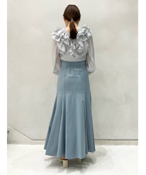 SNIDEL（スナイデル）の「【WEB限定サイズあり】バリエロングスカート（スカート・レディース・チェック/ブラック/サックスブルー・00/0/1/2）」の16枚目の写真