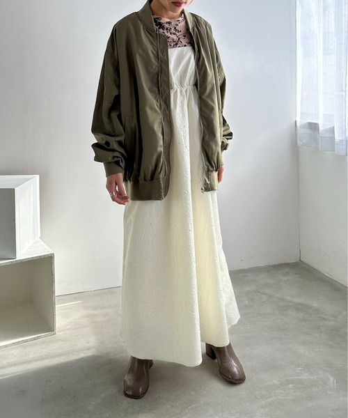 EPIMI E'PIMMY（エピミエピミー）の「ふくれジャガードボリュームキャミワンピ（ワンピース・レディース・ブラック/アイボリー・MEDIUM）」の20枚目の写真