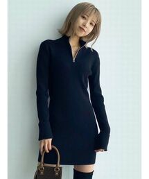 EMODA | ハーフジップニットワンピース(ワンピース)