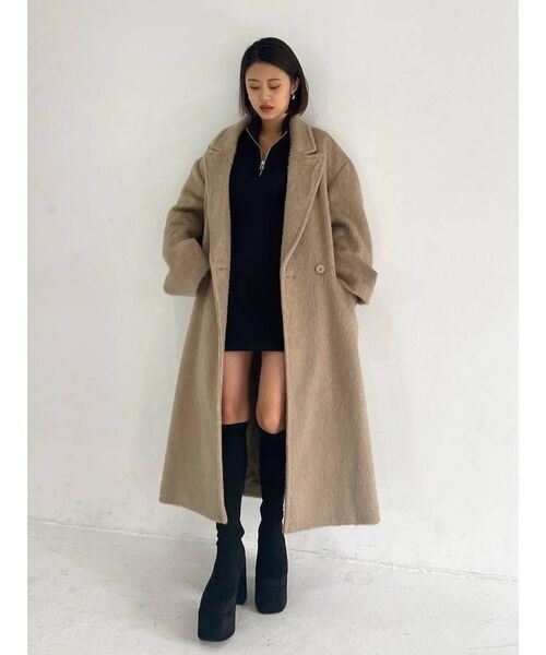 EMODA（エモダ）の「ハーフジップニットワンピース（ワンピース・レディース・グレー/ベージュ/ブラック/グリーン・FREE）」の18枚目の写真