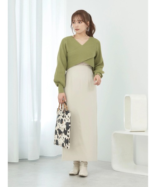 earth music&ecology(アースミュージックアンドエコロジー)の「コルセット付ナロースカート(スカート・レディース・ブルー/ブラック/ライトベージュ・S/M)」の7枚目の写真