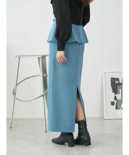 earth music&ecology(アースミュージックアンドエコロジー)の「コルセット付ナロースカート(スカート・レディース・ブルー/ブラック/ライトベージュ・S/M)」の10枚目の写真