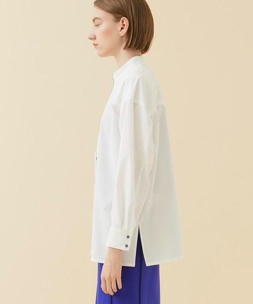 CITY TOKYO（シティトウキョウ）の「ハーフジップドットワイドシャツ（シャツ/ブラウス・レディース・ブルー/ホワイト/ブラック・FREE）」の9枚目の写真