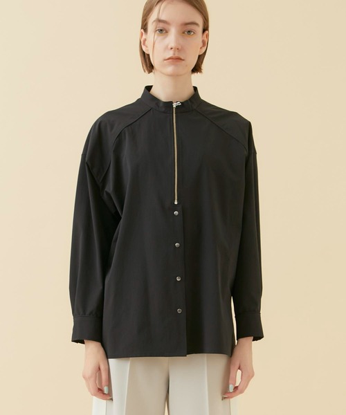 CITY TOKYO（シティトウキョウ）の「ハーフジップドットワイドシャツ（シャツ/ブラウス・レディース・ブルー/ホワイト/ブラック・FREE）」の19枚目の写真