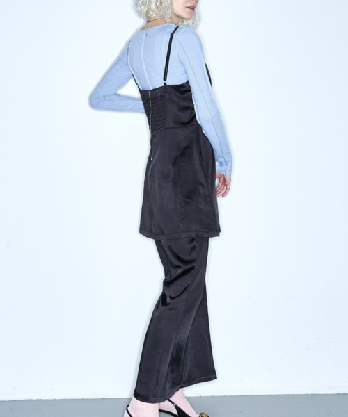 Solace（ソレイス）の「サテンキャミサロペット（サロペット/オーバーオール・レディース・ネイビー/ブラック・L/M）」の7枚目の写真