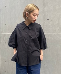 タックボリューム5分袖シャツ
