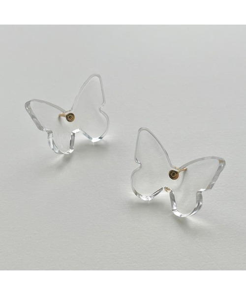 tone(トーン)の「【papillon】蝶ピアス(MA)(ピアス(両耳用)・レディース・クリア・FREE)」の1枚目の写真