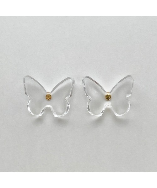 tone(トーン)の「【papillon】蝶ピアス(MA)(ピアス(両耳用)・レディース・クリア・FREE)」の2枚目の写真